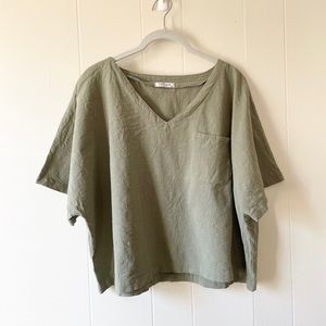 Ekouaer 100% cotton shirt sage green
